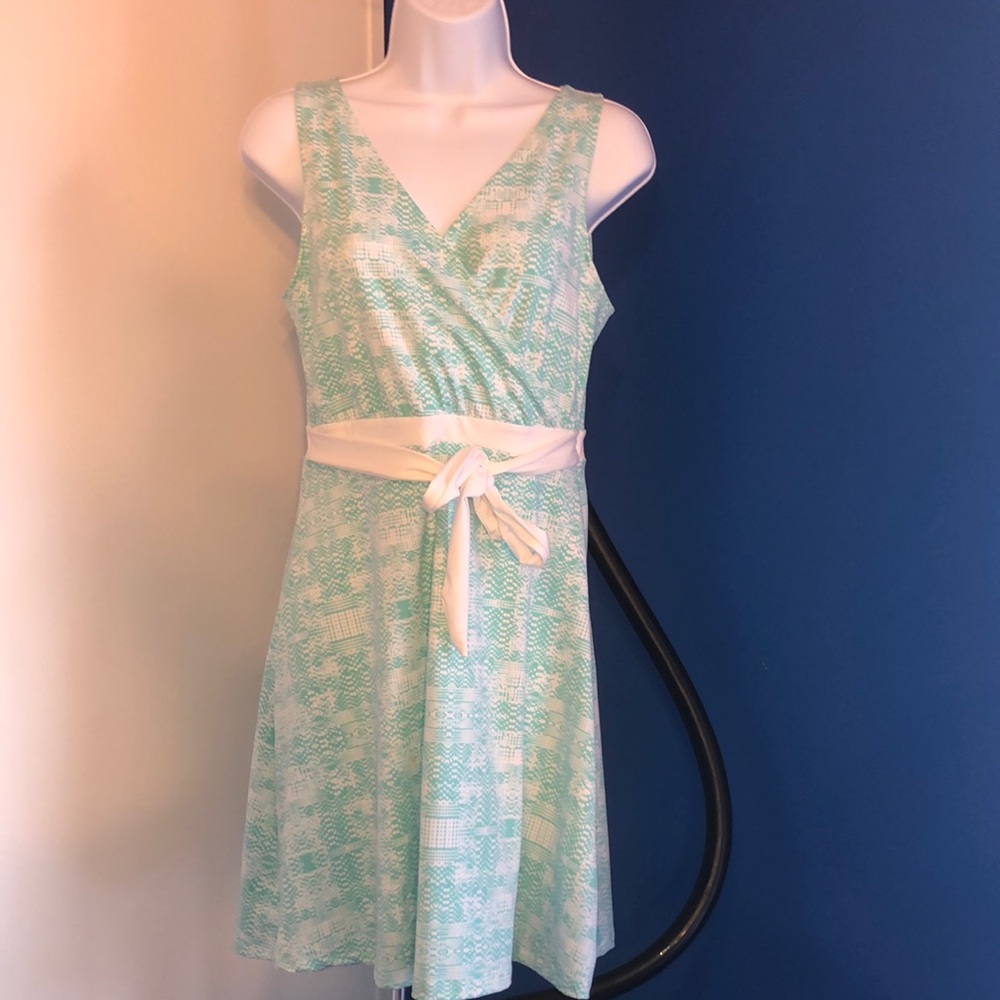Women’s SMALL teal and white sundress